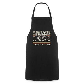 Mars 1952 Millésime 1952 Cadeau d’anniversaire Mars - Tablier de cuisine - noir - Devant - AI Model Male 185 dark (185cm)
