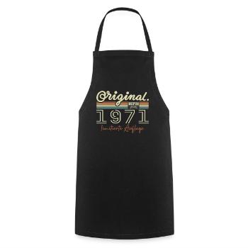 Original 1971 Vintage 1971 Birthday Retro 1971 - Cooking Apron - black - Front - AI Model Male 185 dark (185cm)