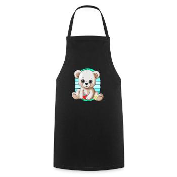 années 80 années 90 Teddy Retro Teddy Bear Ours Ours Enfants - Tablier de cuisine - noir - Devant - AI Model Male 185 dark (185cm)