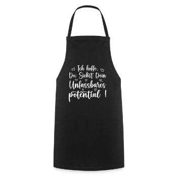 unfassbares potential achtsamkeit motivation - Kochschürze - Schwarz - Vorne - AI Model Male 185 dark (185cm)