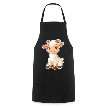 Chèvre - Tablier de cuisine - noir - Devant - AI Model Male 185 dark (185cm)