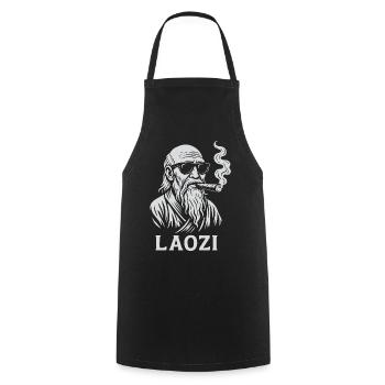 Laozi avec lunettes de soleil et motif de cigare - Tablier de cuisine - noir - Devant - AI Model Male 185 dark (185cm)
