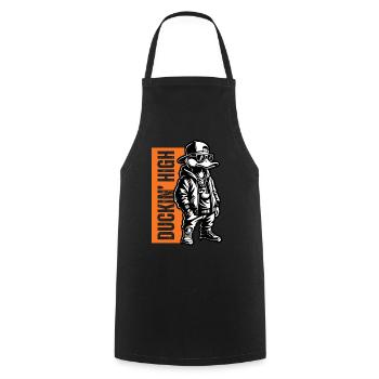 Duckin High – Design de canard de style urbain - Tablier de cuisine - noir - Devant - AI Model Male 185 dark (185cm)