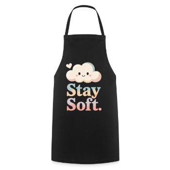 Stay Soft – Vintage Cloud - Cooking Apron - black - Front - AI Model Male 185 dark (185cm)