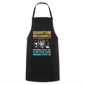 Quantum Physics Quantum Mechanics Quantum Leap - Cooking Apron - black - Front - AI Model Male 185 dark (185cm)