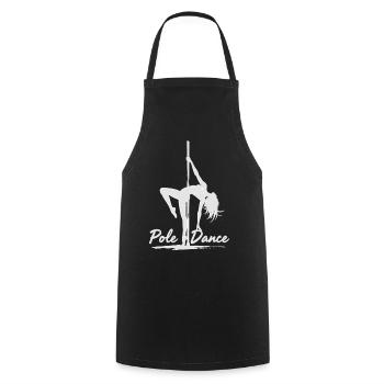 Pole Dance Pole Dancer Silhouette Gift - Cooking Apron - black - Front - AI Model Male 185 dark (185cm)