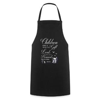 Les enfants sont un verset biblique offert - Tablier de cuisine - noir - Devant - AI Model Male 185 dark (185cm)