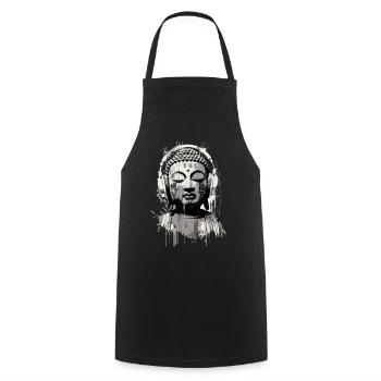 Buddha mit Kopfhörern Zen Art - Kochschürze - Schwarz - Vorne - AI Model Male 185 dark (185cm)