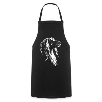 Afghan Greyhound Silhouette Dogs Wilsigns - Cooking Apron - black - Front - AI Model Male 185 dark (185cm)