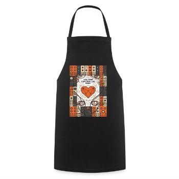Tension-controlled soul. Synth - Cooking Apron - black - Front - AI Model Male 185 dark (185cm)