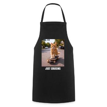 Juste un meme de chat en skateboard - Tablier de cuisine - noir - Devant - AI Model Male 185 dark (185cm)