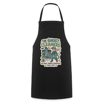 Ghost Cleaner Ghost Hunter Humor - Cooking Apron - black - Front - AI Model Male 185 dark (185cm)