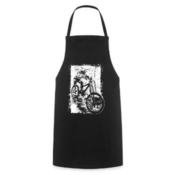 BMX VTT Descente Grunge Silhouette Grunge - Tablier de cuisine - noir - Devant - AI Model Male 185 dark (185cm)