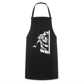 Australian Shepherd "Black Edition" - Cooking Apron - black - Front - AI Model Male 185 dark (185cm)
