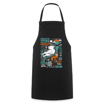 Capybara Fashion Activated Funny Design - Cooking Apron - black - Front - AI Model Male 185 dark (185cm)