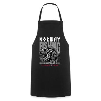Norway Fishing Tour - Cooking Apron - black - Front - AI Model Male 185 dark (185cm)