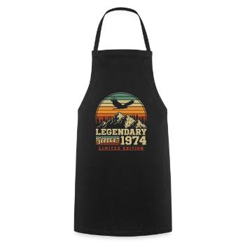 Legendary since 1974 Vintage Vintage Birthday - Cooking Apron - black - Front - AI Model Male 185 dark (185cm)