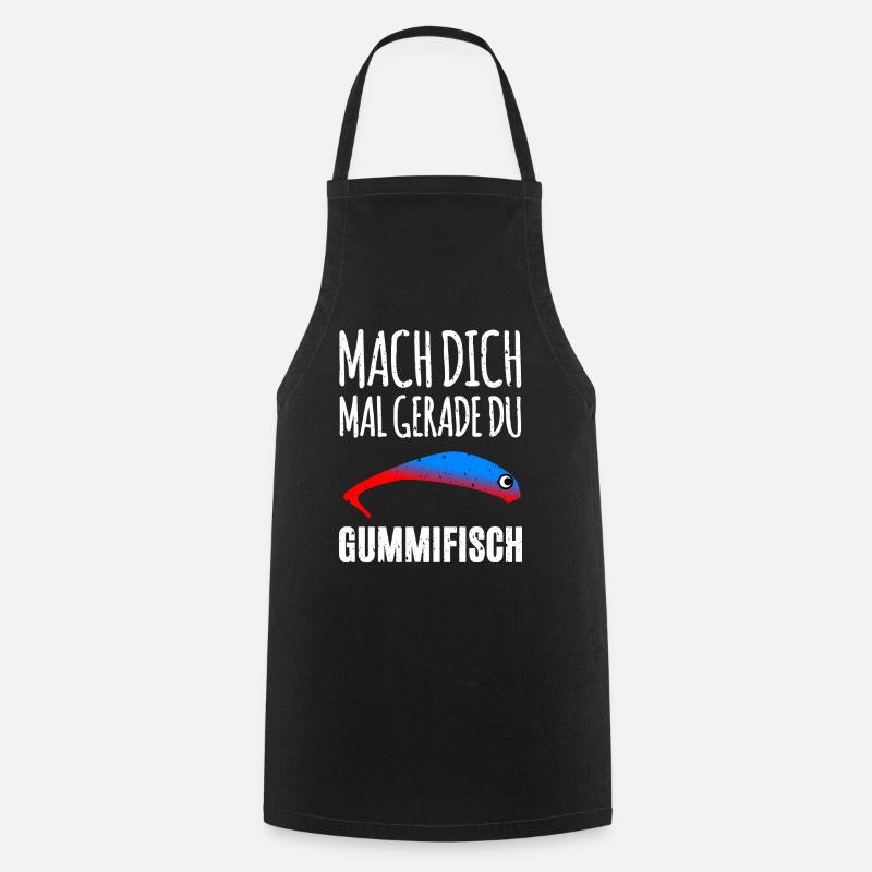 Gummifisch Angler - Kochschürze - Schwarz