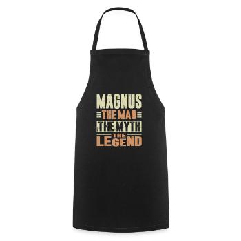 Magnus The Man - Cooking Apron - black - Front - AI Model Male 185 dark (185cm)