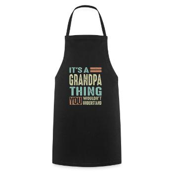Grandpa Thing - Cooking Apron - black - Front - AI Model Male 185 dark (185cm)