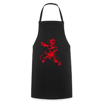 Kampfsport - Figur - Kochschürze - Schwarz - Vorne - AI Model Male 185 dark (185cm)