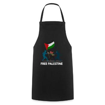 Palestine libre - Tablier de cuisine - noir - Devant - AI Model Male 185 dark (185cm)
