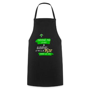Tête dans le cul - Tablier de cuisine - noir - Devant - AI Model Male 185 dark (185cm)