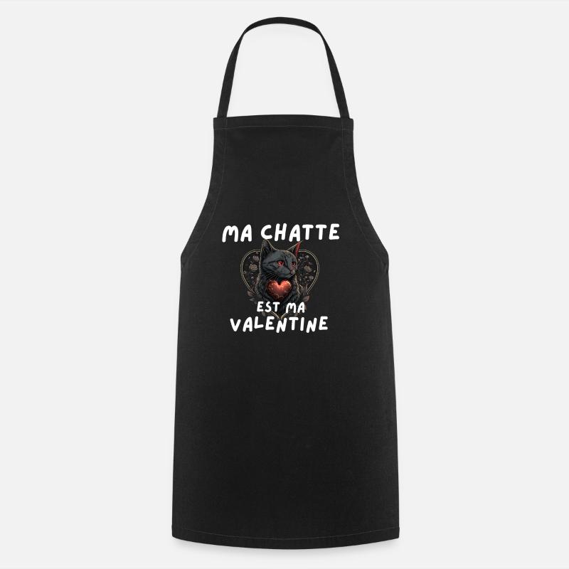 Chatte Valentine - Tablier de cuisine - noir
