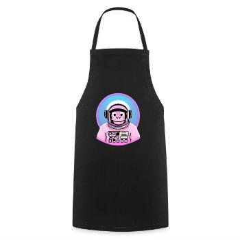 Space Monkey Pink - Kochschürze - Schwarz - Vorne - AI Model Male 185 dark (185cm)