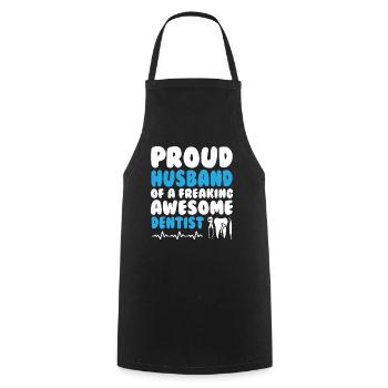 My Husband Dentist - Cooking Apron - black - Front - AI Model Male 185 dark (185cm)
