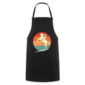 Vintage Retro Horse Sunset For Horse Lovers - Cooking Apron - black - Front - AI Model Male 185 dark (185cm)
