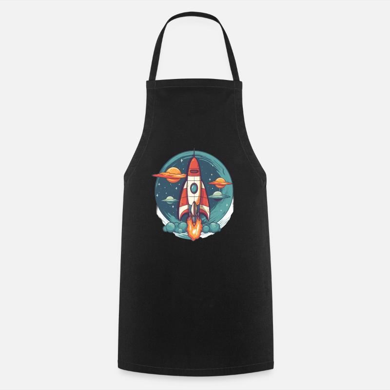 Whimsy Rocket: Aventure galactique! - Tablier de cuisine - noir