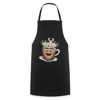 Kaffeebecher - Kochschürze - Schwarz - Vorne - AI Model Male 185 dark (185cm)