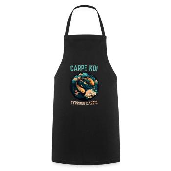 Carpe Koi - Tablier de cuisine - noir - Devant - AI Model Male 185 dark (185cm)