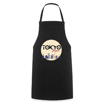 Tokyo city - Cooking Apron - black - Front - AI Model Male 185 dark (185cm)