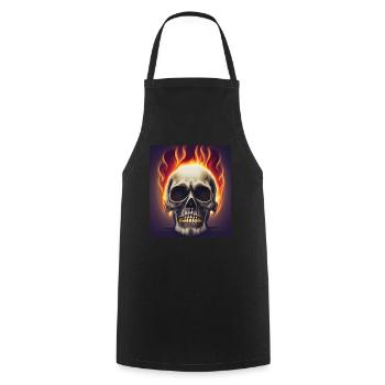 Skull fire - Cooking Apron - black - Front - AI Model Male 185 dark (185cm)