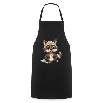 Waschbär Logo Niedlicher Waschbär - Kochschürze - Schwarz - Vorne - AI Model Male 185 dark (185cm)