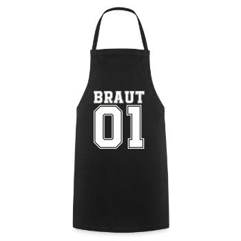 Bride 01 - Cooking Apron - black - Front - AI Model Male 185 dark (185cm)