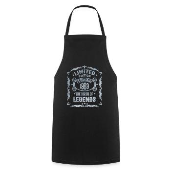 February 1969 Legends Birthday - Cooking Apron - black - Front - AI Model Male 185 dark (185cm)