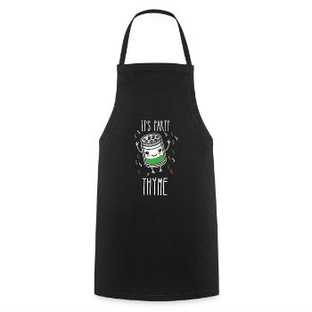 It's Party Thyme Herb Pun - Cooking Apron - black - Front - AI Model Male 185 dark (185cm)