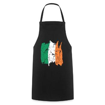 Ireland Flag - Cooking Apron - black - Front - AI Model Male 185 dark (185cm)