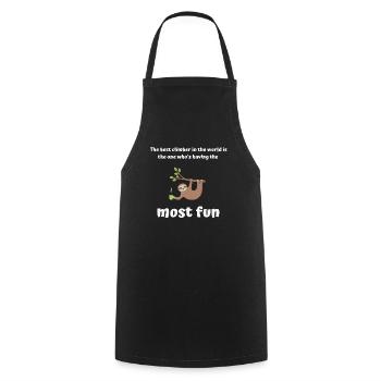 weltbester Kletterer Design weiss - Kochschürze - Schwarz - Vorne - AI Model Male 185 dark (185cm)