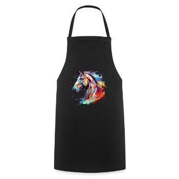 Horse head rider love horse equestrian sport - Cooking Apron - black - Front - AI Model Male 185 dark (185cm)