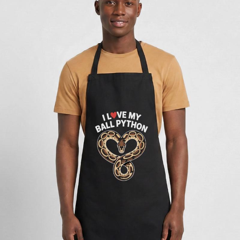 J’adore mon python royal ! Roi python Tablier de cuisine