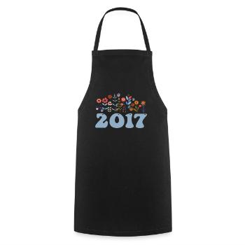 2017 motif floral 2017 thème floral floral 2017 - Tablier de cuisine - noir - Devant - AI Model Male 185 dark (185cm)