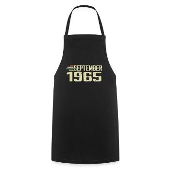 Septembre 1965 Idée Cadeau Vintage Septembre 1965 - Tablier de cuisine - noir - Devant - AI Model Male 185 dark (185cm)