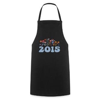 2015 Floral Pattern 2015 Floral Theme Flowers 2015 - Cooking Apron - black - Front - AI Model Male 185 dark (185cm)