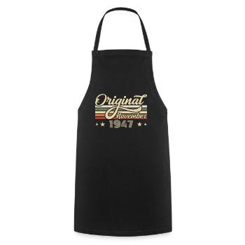 Novembre 1947 Cadeau d’anniversaire Novembre 1947 - Tablier de cuisine - noir - Devant - AI Model Male 185 dark (185cm)