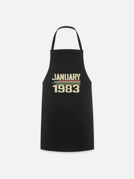 Januar 1983 - Geburtstagsgeschenk Januar 1983 - Kochschürze - Schwarz