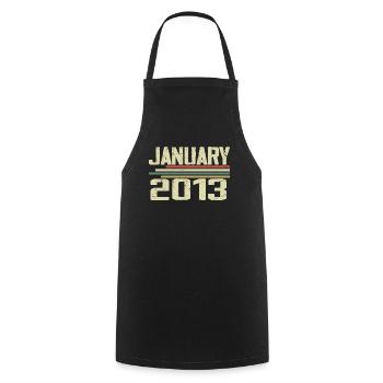 January 2013 - Birthday Gift January 2013 - Cooking Apron - black - Front - AI Model Male 185 dark (185cm)